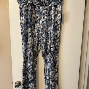 Robert Louis Blue and Black Abstract Jumpsuit